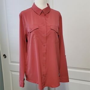 Women's Coral Button Up
